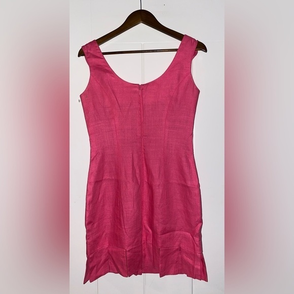 Miss Jackson Linen Mini Dress Lagenlook Boxy Minimalist Pink Women Size 6 - Picture 7 of 8